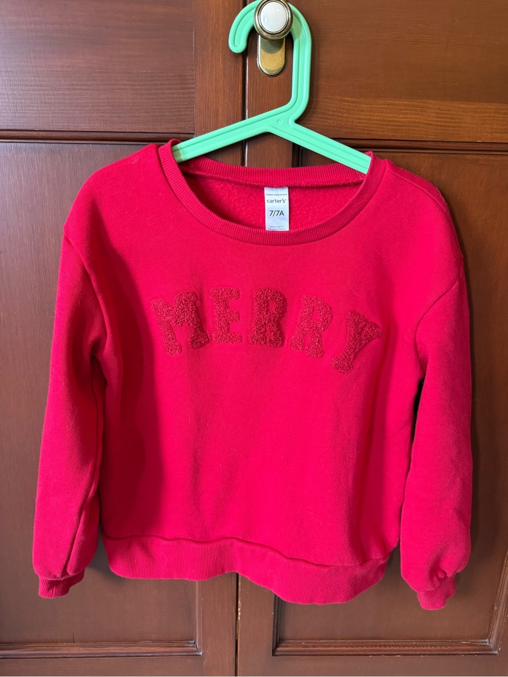 Carter's Bright Red 'MERRY' Crewneck Sweater